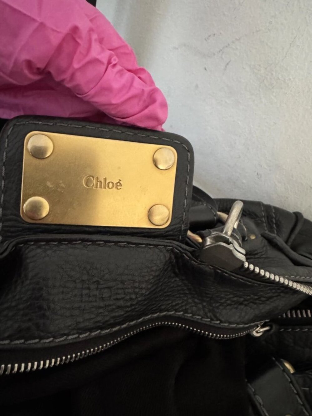 Chloe Vintage Y2K Paddington Black Leather Medium Satchel Padlock Key - Picture 14 of 14